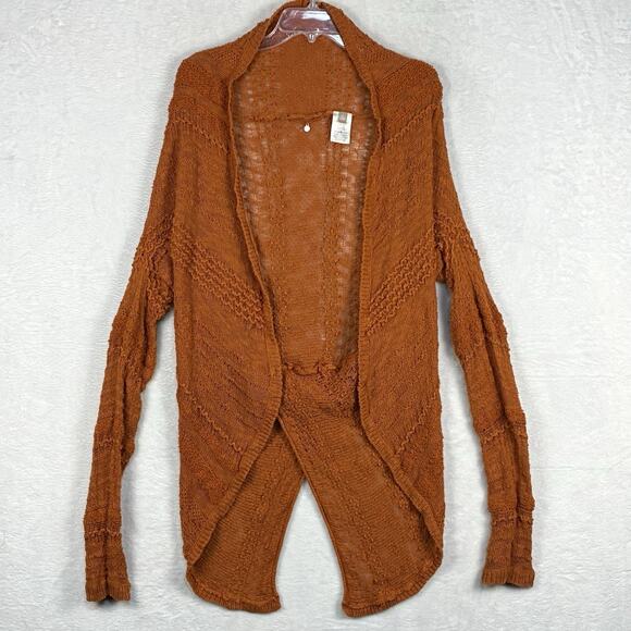 Anthropologie Sweaters - Anthropologie Knitted & Knotted Crochet Cardigan Sweater Womens M Burnt Orange